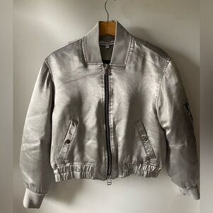 Elizabeth and James Royan Satin Bomber Jacket XS
